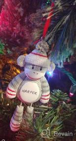 img 3 attached to Get Into The Festive Spirit With Personalized Sock Monkey Kids Christmas Ornament!