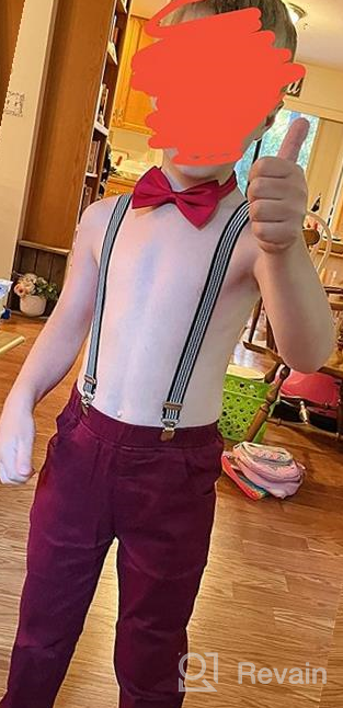 img 1 attached to 👔 Burgundy Boys' Clothing: Nwada Suspenders for Dapper Young Gentlemen review by Mark Callaham