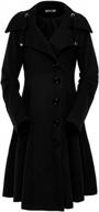 warm up in style with foremode women's double-breasted wool trench coat logo