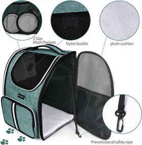 img 1 attached to Ventilated Thicker Bottom Pet Carrier Backpack For Small Dogs And Cats: Perfect For Hiking, Travel, And Outdoor Use In Green