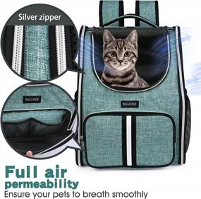 img 3 attached to Ventilated Thicker Bottom Pet Carrier Backpack For Small Dogs And Cats: Perfect For Hiking, Travel, And Outdoor Use In Green