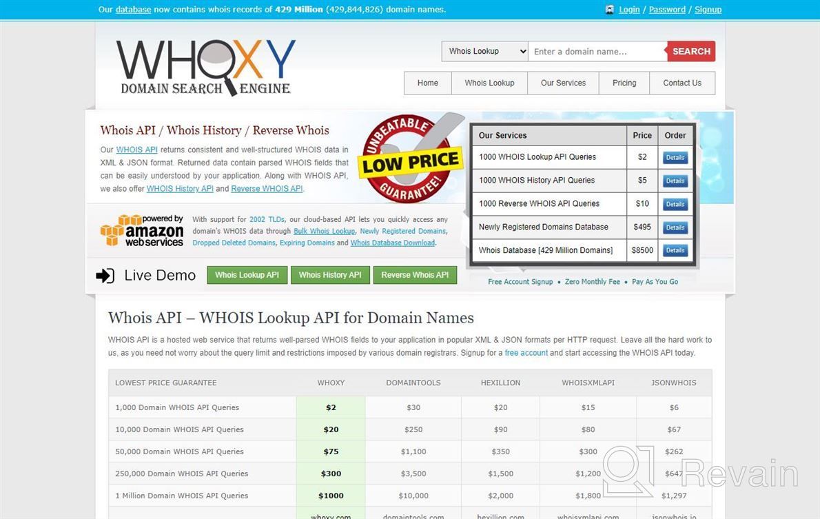 img 1 attached to Whoxy API Services review by John Bailey