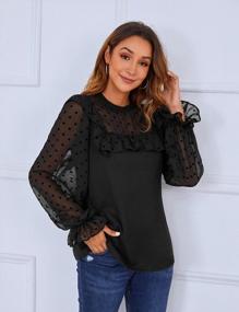 img 2 attached to Stylish And Chic: BMJL Womens Long Sleeve Business Casual Blouse With Mesh Knit Top And Chiffon Fall Shirt