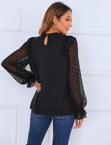 img 1 attached to Stylish And Chic: BMJL Womens Long Sleeve Business Casual Blouse With Mesh Knit Top And Chiffon Fall Shirt