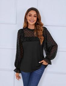 img 3 attached to Stylish And Chic: BMJL Womens Long Sleeve Business Casual Blouse With Mesh Knit Top And Chiffon Fall Shirt