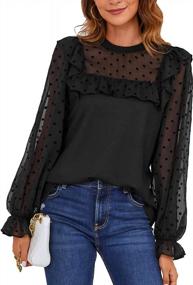 img 4 attached to Stylish And Chic: BMJL Womens Long Sleeve Business Casual Blouse With Mesh Knit Top And Chiffon Fall Shirt
