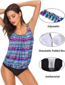 img 3 attached to 👙 Stylish ZHENWEI Gradient Striped Printed Swimsuit - Women's Clothing: Shop Swimsuits & Cover Ups