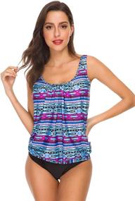 img 1 attached to 👙 Stylish ZHENWEI Gradient Striped Printed Swimsuit - Women's Clothing: Shop Swimsuits & Cover Ups