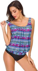 img 2 attached to 👙 Stylish ZHENWEI Gradient Striped Printed Swimsuit - Women's Clothing: Shop Swimsuits & Cover Ups