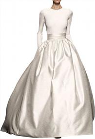 img 2 attached to Women'S High Waisted Satin Bridal Prom Floor Length Skirt