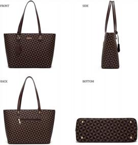 img 3 attached to Stylish 4-Piece Women'S Handbag Set: Tote, Shoulder Bag, Wallet & Satchel Purse