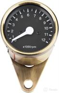 🏍️ brass mechanical tachometer: premium motorcycle led speed meter for 12v autocycle logo