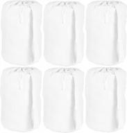 accent home cotton canvas printable laundry draw string plain bag 6 pc pack large 15x28" (dia x h) for heavy duty and extra space with sturdy handle for shoulder carrying logo