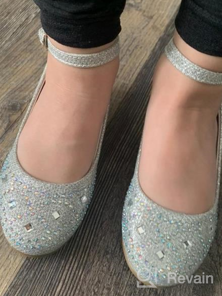 img 1 attached to Sparkling Furdeour Girls Glitter Wedge Dress Shoes: Perfect for Weddings, Parties & Flower Girls review by Jaime Bustamante