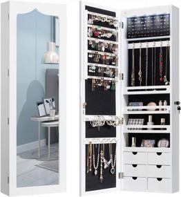 img 4 attached to Organize Your Jewelry Collection With CHARMAID'S Wall-Mounted Lockable Armoire