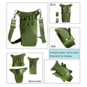 img 1 attached to Boshiho PU Leather Salon Barber Hairdressing Scissors Holster Pouch, Detachable Hair Stylist Tools Bag Comb Shear Holder With Waist Shoulder Belt