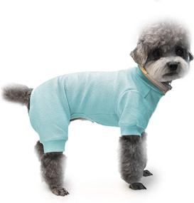 img 1 attached to 🐶 TONY HOBY Dog Pajamas, Dog Jumpsuits Onesies, Thermal and Cotton 4 Legged Pet Clothes for Small Medium Dogs (Light Blue, Size S)