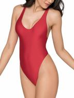get beach-ready with relleciga's stylish high cut one piece thong swimsuit for women logo