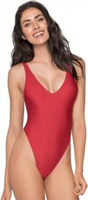 img 3 attached to Get Beach-Ready With RELLECIGA'S Stylish High Cut One Piece Thong Swimsuit For Women