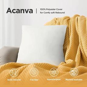 img 3 attached to Acanva Decorative Throw Pillow Inserts For Sofa, Bed, Couch And Chair, Square Euro Sham Form Stuffer With Premium Polyester Microfiber, 2 Count (Pack Of 1), White