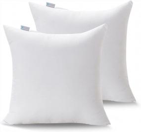 img 4 attached to Acanva Decorative Throw Pillow Inserts For Sofa, Bed, Couch And Chair, Square Euro Sham Form Stuffer With Premium Polyester Microfiber, 2 Count (Pack Of 1), White