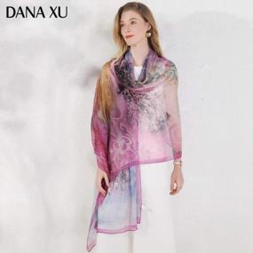 img 3 attached to DANA XU Large Silk Wedding Pashmina Shawls And Wraps Scarfs For Women - Pure Crinkle Georgette Material