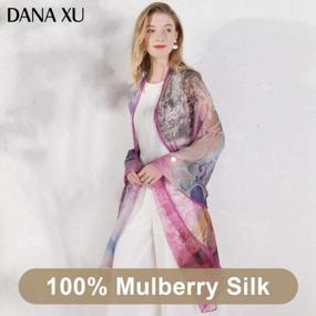 img 1 attached to DANA XU Large Silk Wedding Pashmina Shawls And Wraps Scarfs For Women - Pure Crinkle Georgette Material