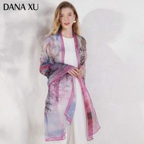 img 2 attached to DANA XU Large Silk Wedding Pashmina Shawls And Wraps Scarfs For Women - Pure Crinkle Georgette Material