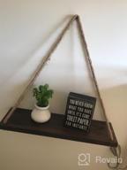 img 1 attached to Set Of 2 17-Inch Rustic Wood Hanging Rope Swing Shelves In Dark Gray By MyGift review by Sarah Cannella