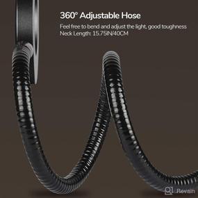 img 1 attached to 🔌 Black Clip on Desk Lamp with 48 LEDs, 360° Flexible Gooseneck, 3 Color Modes, 10 Dimmable Brightness Levels, Eye-Caring USB Clamp Reading Light for Home, Office, Dorm, Study, Work