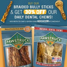 img 1 attached to 9" Braided Bully Sticks For Dogs (10 Pack) - Natural Bulk Dog Dental Treats & Healthy Chews, Chemical Free, 9 Inch Best Low Odor Pizzle Stix