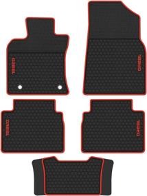 img 4 attached to 🚗 Biosp Car Floor Mats: Custom Fit, Heavy Duty Rubber Liner for Toyota Camry 8th 2018-2021 – Black Red All-Weather Guard Odorless Protection