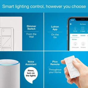 img 1 attached to Lutron Caséta Deluxe Smart Dimmer Switch Kit 2-Pack With Caséta Smart Hub, Works With Alexa, Apple HomeKit, Ring & Google Assistant - White (P-BDG-PKG2W-A)