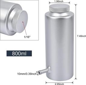 img 2 attached to 💧 EVIL ENERGY Radiator Coolant Overflow Tank: Universal 800ML Aluminum Silver Reservoir Bottle