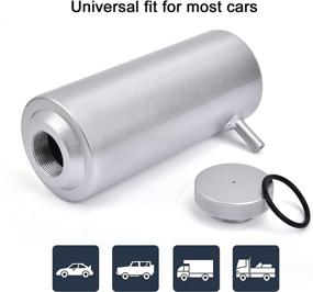 img 3 attached to 💧 EVIL ENERGY Radiator Coolant Overflow Tank: Universal 800ML Aluminum Silver Reservoir Bottle