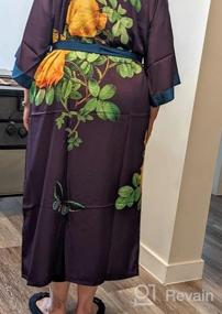img 7 attached to Стильный атласный халат-кимоно для женщин: мягкие и шелковистые халаты для подружек невесты с цветочным принтом от Artfasion
