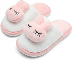 img 4 attached to Kids Winter Warm Indoor Slippers - Boys & Girls Bedroom Shoes