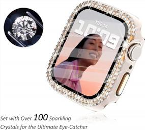 img 2 attached to 5-Pack Bling Crystal Diamond Apple Watch 8 & 7 Case With Screen Protector - Surace 41Mm Tempered Glass Protective Cover For Series 7/8
