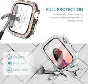 img 3 attached to 5-Pack Bling Crystal Diamond Apple Watch 8 & 7 Case With Screen Protector - Surace 41Mm Tempered Glass Protective Cover For Series 7/8