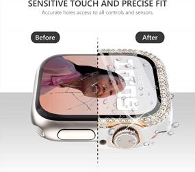 img 1 attached to 5-Pack Bling Crystal Diamond Apple Watch 8 & 7 Case With Screen Protector - Surace 41Mm Tempered Glass Protective Cover For Series 7/8