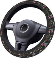 gocerktr floral hummingbird steering wheel cover - fashionable, anti-slip, and sweat absorbent for universal 15-inch car accessories - designed for women & men логотип