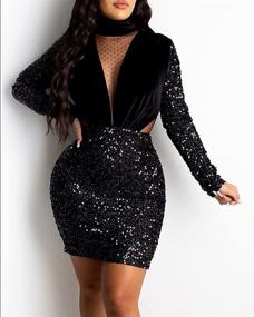 img 2 attached to 💃 DUBACH Fashion Surplice Sequins Bodycon Dresses for Women: Stylish Clothing