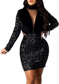 img 4 attached to 💃 DUBACH Fashion Surplice Sequins Bodycon Dresses for Women: Stylish Clothing