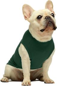 img 2 attached to 🐾 Fitwarm 2-Pack Cotton Striped Dog Shirt, Pet Clothes Puppy T-Shirts, Cat Tee Breathable Stretchy - Dark Green, Size Medium