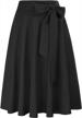belle poque women's vintage pleated midi skirts high waist a-line flared skirts with pockets logo