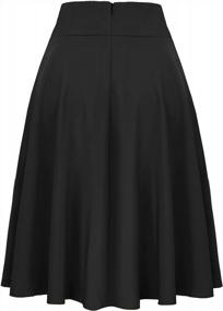 img 3 attached to Belle Poque Women'S Vintage Pleated Midi Skirts High Waist A-Line Flared Skirts With Pockets