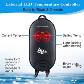 img 3 attached to AQQA Submersible Aquarium Heater 500W/800W for 66-220 Gallon Fish Tank - Over-Temperature Protection, External Temperature Controller, 59-93℉ - Ideal for Marine and Freshwater Aquarium