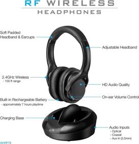 img 2 attached to 🎧 IAHRF79B iLive Black Wireless Headphones with Transmitter/Charging Dock