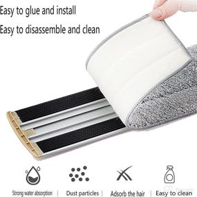 img 2 attached to 🧹 6 Pack of 18 Inch Microfiber Floor Mop Pads - Premium Reusable Replacement Heads for Wet and Dry Mopping - Best Home Cleaning Mops for Dust Hardwood, Tile, and Kitchen