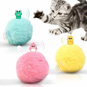 img 4 attached to Potaroma Chirping Cat Toys Balls With SilverVine Catnip, 2022 Upgraded, 3 Pack Fluffy Interactive Cat Kicker, 3 Lifelike Animal Sounds, Kitty Kitten Catnip Exercise Toys